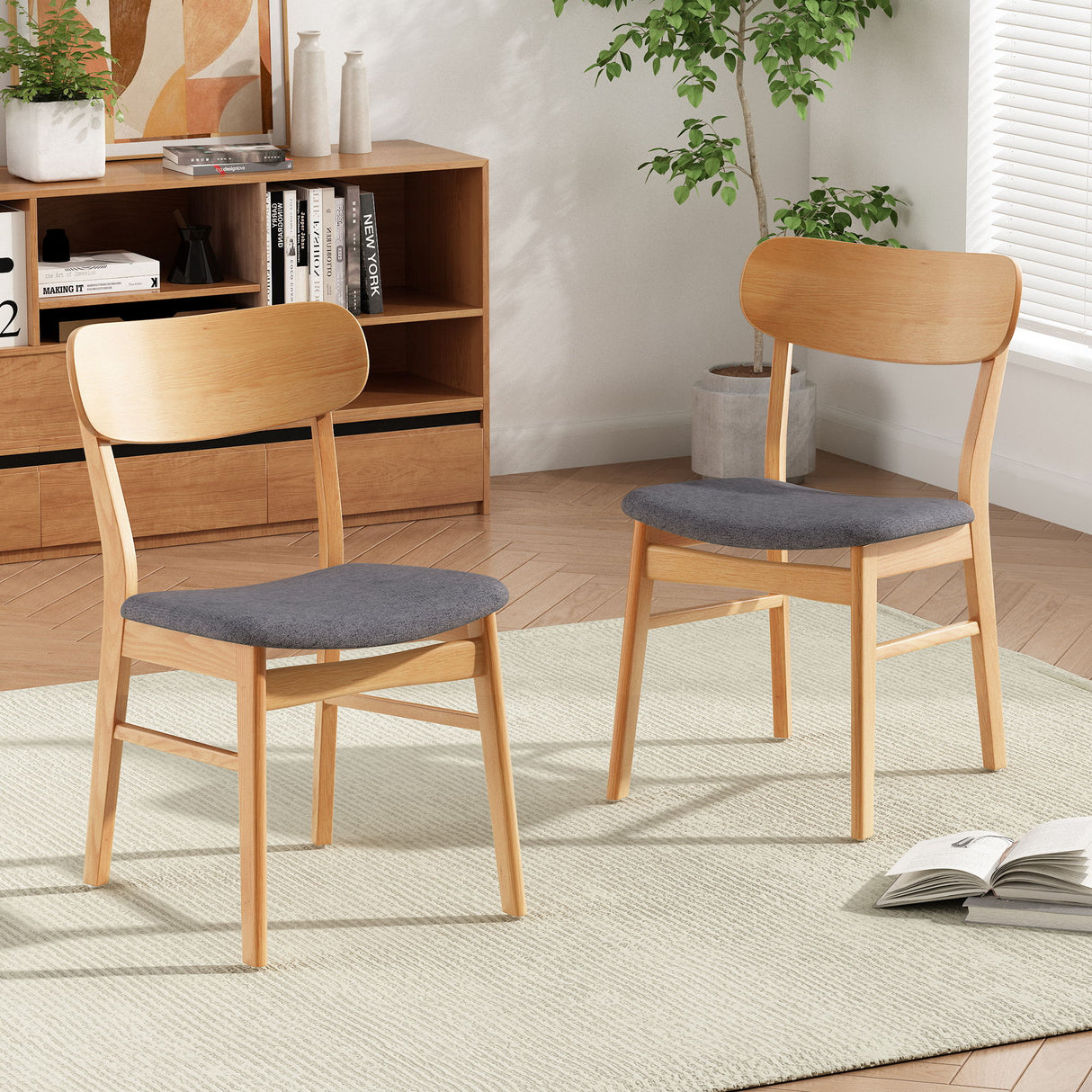 Brilliantine - Dining Chair With Cushion And Wood Frame (Set of 2)