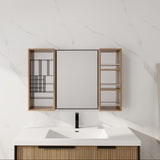 41.3" Wall Mounted Bathroom Cabinet With Storage - Imitative Oak