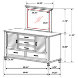 Lockeford - 5 Drawer Dresser With Mirror - White