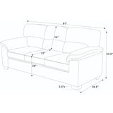 Vintage Inspired 3 Seat Sofa With Tufted Cushions