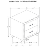 Upholstered 2 Drawer Nightstand With Accents