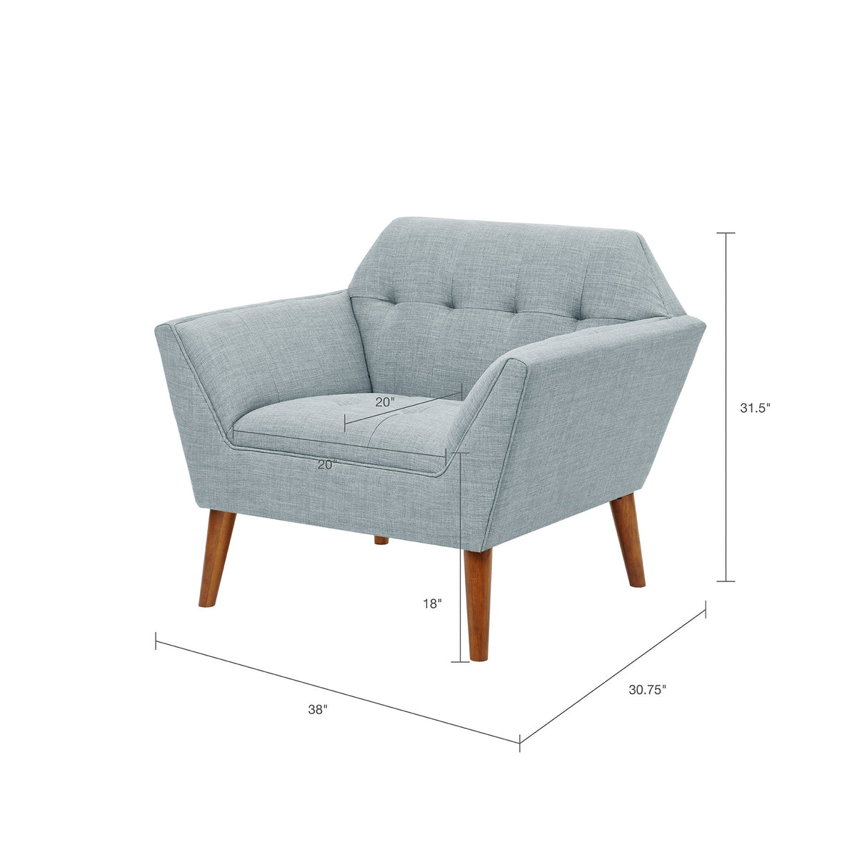 Modern Lounge Chair With Button Tufting