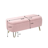 Storage Ottoman Bench For End Of Bed Legs, Modern Camel Faux Fur Entryway Bench Upholstered Padded With Storage For Living Room Bedroom