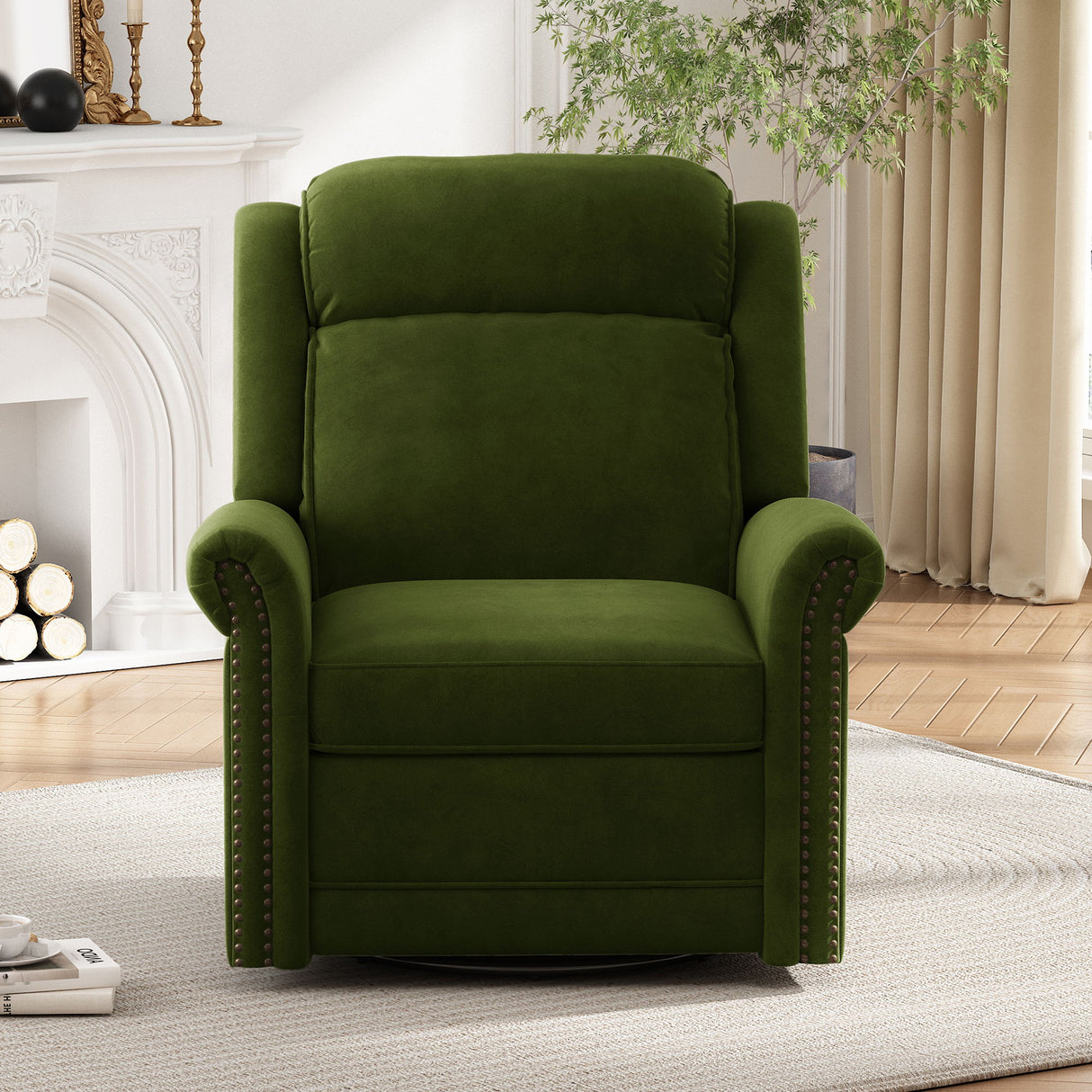 360 Degrees Swivel Recliner Manual Rocking Recliner Home With Adjustable Backrest