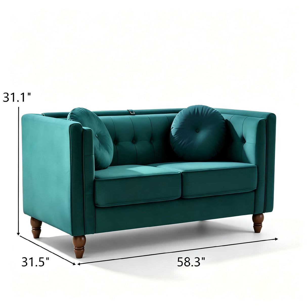 Chesterfield Loveseat 2 Seater Couch For Living Room
