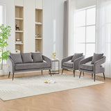 3 Piece Living Room Set, Loveseat & 2 Accent Chairs