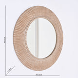 Handcarved Decorative Hanging Wall Mirror - Antique Brown / White