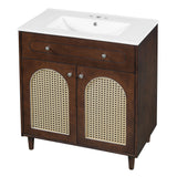 Modern Bathroom Vanity With Sink, Cabinet With Adjustable Shelf