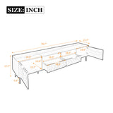 TV Stand For TVs Up To 85" With Closed Storage, Soft Closing Hinges, Living Room Entertainment Center - Walnut