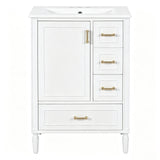 Modern Bathroom Vanity With Sink, Soft Close Doors, 3 Drawers