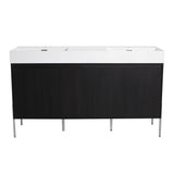 Freestanding Bathroom Vanity With Resin Sink And Storage Cabinet