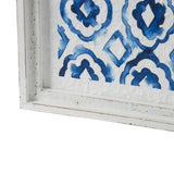 Hanging Sculptures, Modern Wall Art Decor (Set of 2) - White / Blue