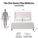 Harper - Tall Headboard Upholstered Bed / High Headboard / Elegant Simplicity / No Box Spring Needed