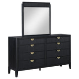 Ennis - 8 Drawer Dresser With Mirror - Black