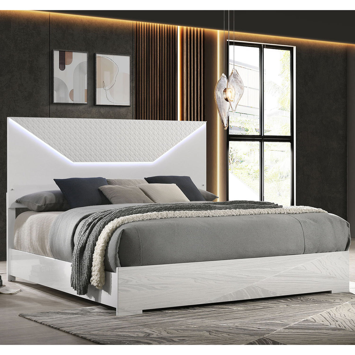Pierce - Panel Bed LED Headboard