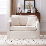 Farmhouse Accent Chair With 2 Bolster Pillows