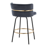 Cinch - Contemporary Fixed Height Counter Stool With Swivel & Round Footrest (Set of 2)