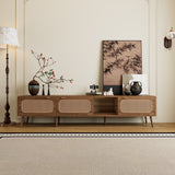 78" TV Stand With Ample Storage And Open Shelving - Walnut