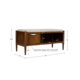 Accent Bench With Storage, Upholstered Cushion - Walnut Brown