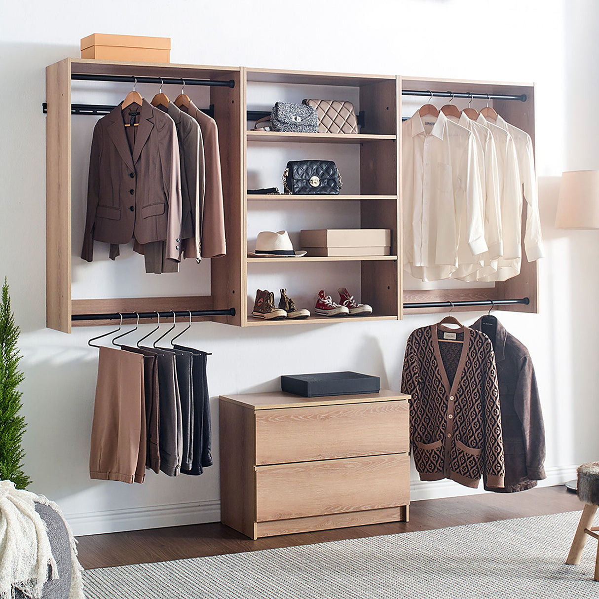 Devi - Wall Mounted Closet System, Modular Units