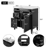 Bathroom Vanity With Top Sink, Storage Cabinet With 2 Drawers, Tip Out Drawer