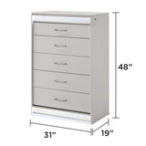 Glam - 5 Drawer Chest With LED Lighting - White