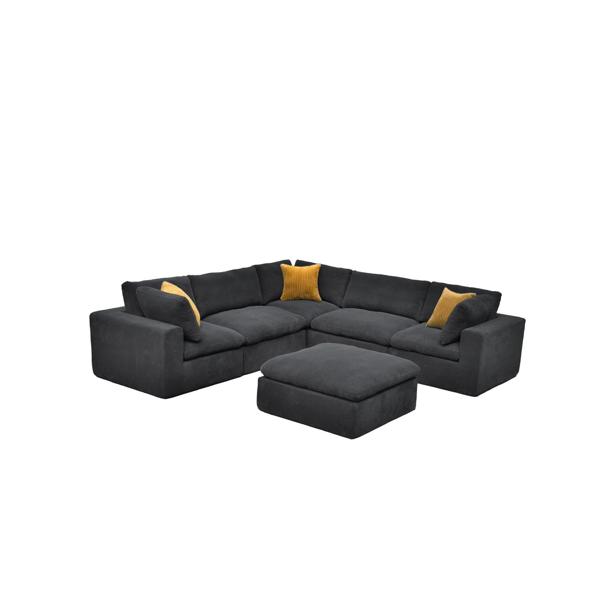 Custom Configuration Modular Sectional With Toss Pillows