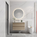 Wall Mounted Bathroom Vanity & Sink, 2 Soft Close Drawers