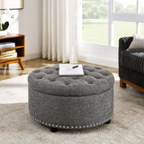 Tufted Storage Ottoman With Upholstery