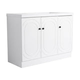 Contemporary Freestanding Bathroom Vanity With Resin Sink & Soft-Close Cabinet Doors