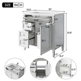 Bathroom Vanity With Top Sink, Modern Bathroom Storage Cabinet With 2 Drawers And A Tip-Out Drawer