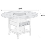 Contemporary Counter Height Dining Set With Built In Lazy Susan