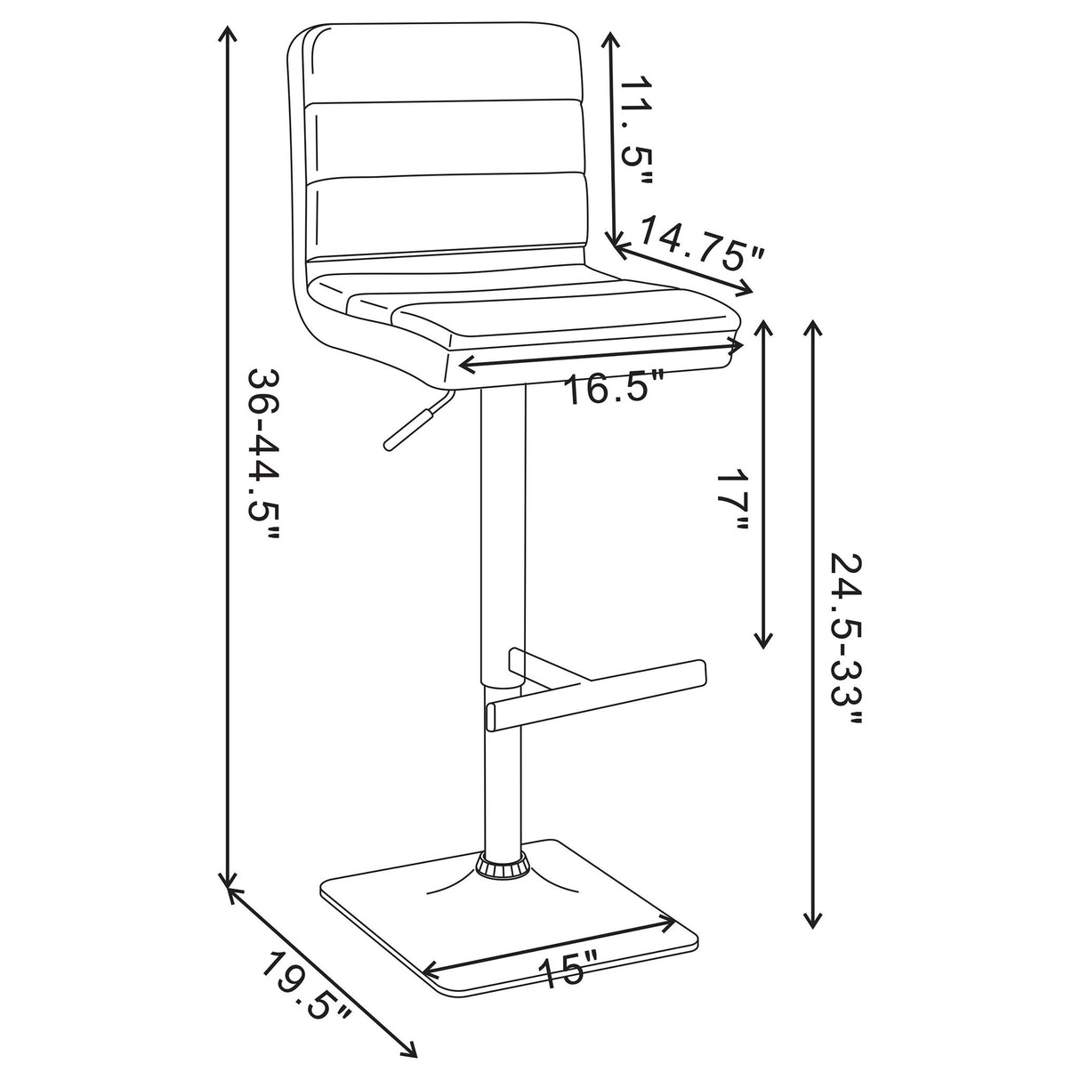 Fresco - Upholstered Adjustable Bar Stool (Set of 2) - White