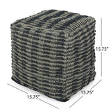 Walle - Fabric Square Pouf Ottoman And Floor Cushion Teal - Blue