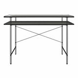 Vance - Computer Desk With Fluted Glass Desktop - Black