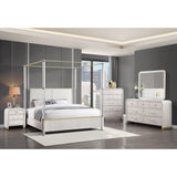 Malco - Nightstand With Spacious Drawer And Gold Metal Fluted Detailing - Black White
