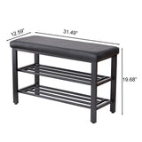 Shoe Bench With Cushion, Storage Seat For Entryway