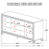 9 Drawer Dresser Cabinet With Picture Framed Fronts - White