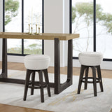 Backless Bar Stools With Soft Cushion (Set of 2) - Brown