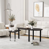 Rotatable Cocktail Table With Solid Legs, 360 Degree Rotating