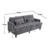 Mid Century Modern Fabric Loveseat Sofa, 2 Seat Upholstered Couch