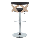 Gardenia - Contemporary Adjustable Barstool With Swivel / Rounded T Footrest (Set of 2)