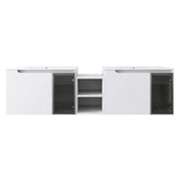 Wall Mounted Bathroom Vanity With Sink, Soft Close Doors, Cabinet & Half Door