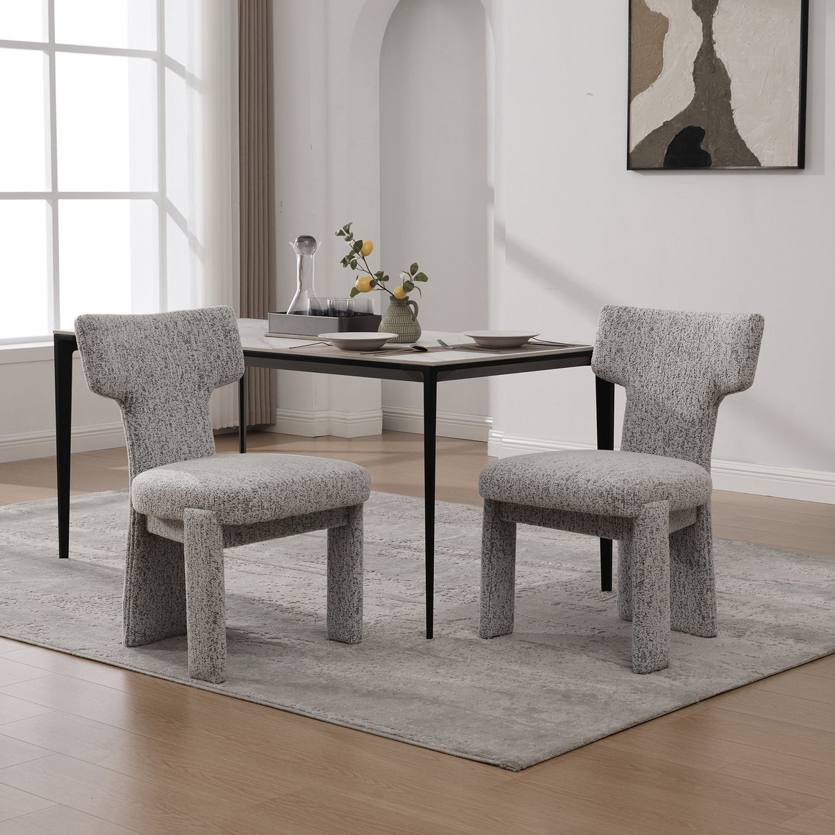 Armless Curved Back Accent Chairs