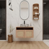 Bathroom Vanity & Art Sink And Storage Rack, Float Mounting Design