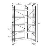 Industrial Style Corner Bookshelf With Thickened Iron Frame