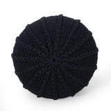 Bordeaux - Knitted Round Pouf Ottoman And Floor Cushion