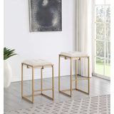 Soccoro - Square Tufted Cushion Stools (Set of 2) - Beige