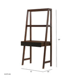 Ladder Desk, Ladder Style Display Shelf - Natural Wood / Brown