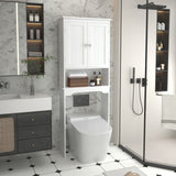Over The Toilet Storage Cabinet, Bathroom Space Saver With Adjustable Shelf - White